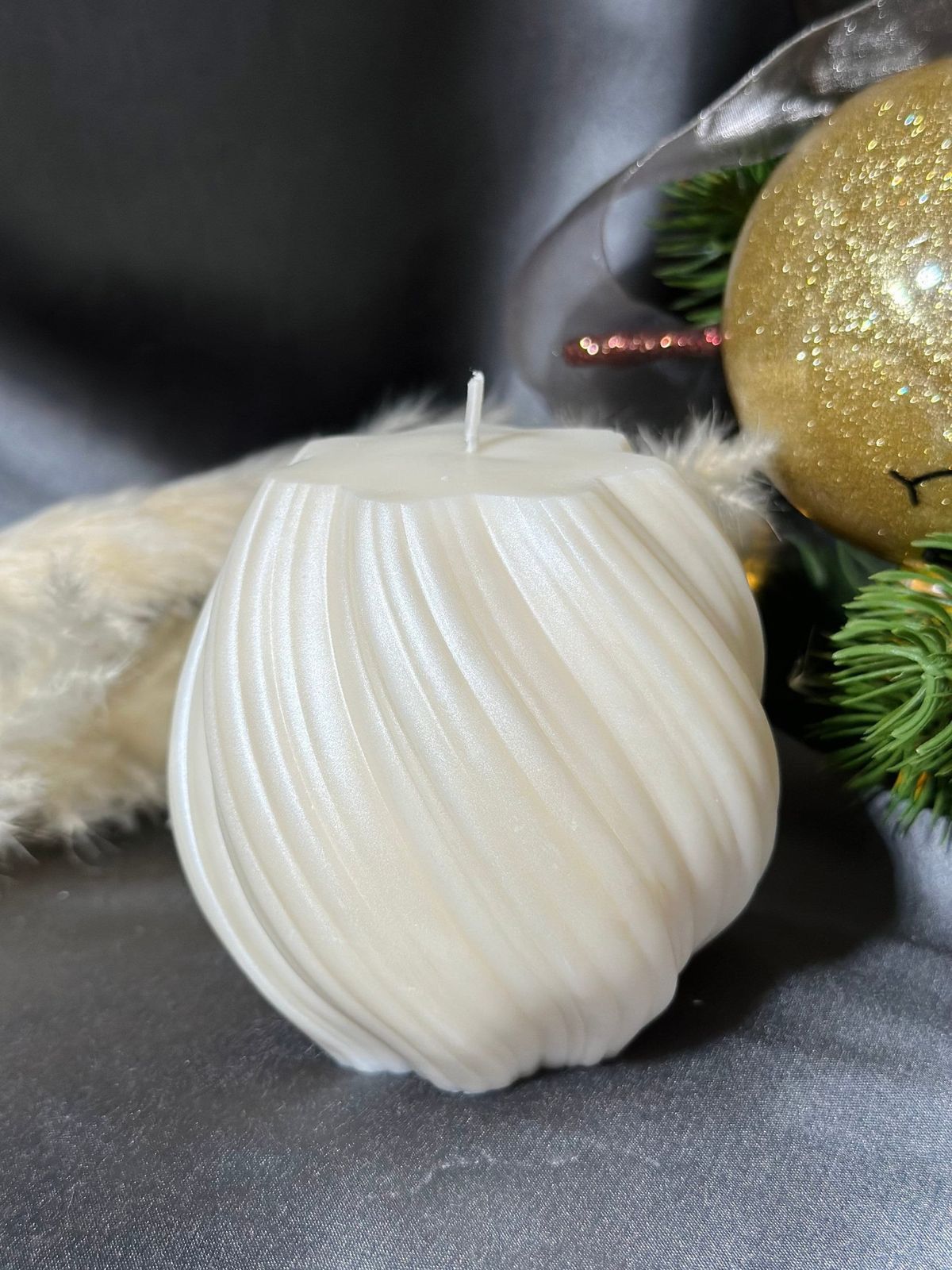 WAVE BALL CANDLE 9.6X9x8.6cm